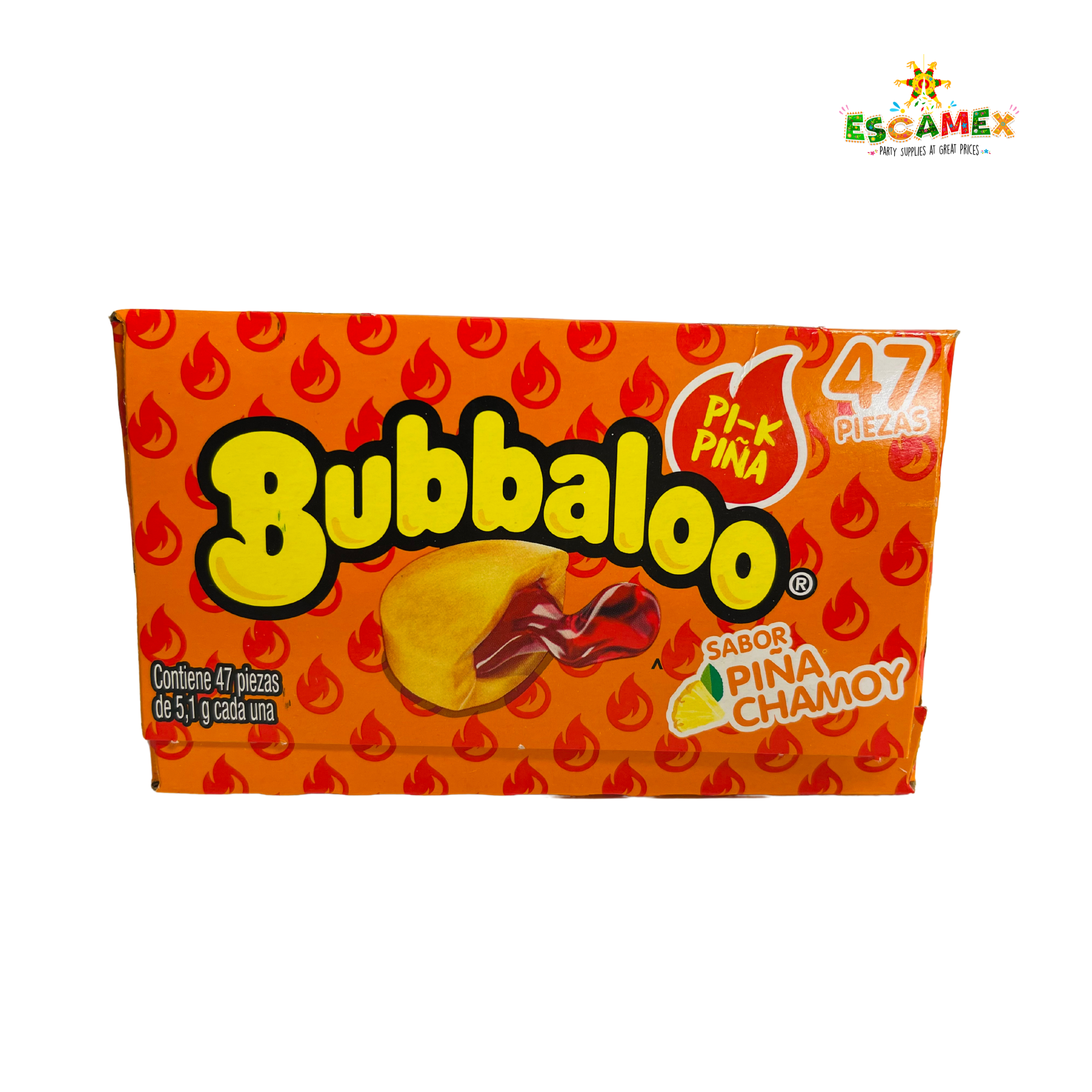 ADAMS BUBBALOO pineapple and chamoy mexican candy